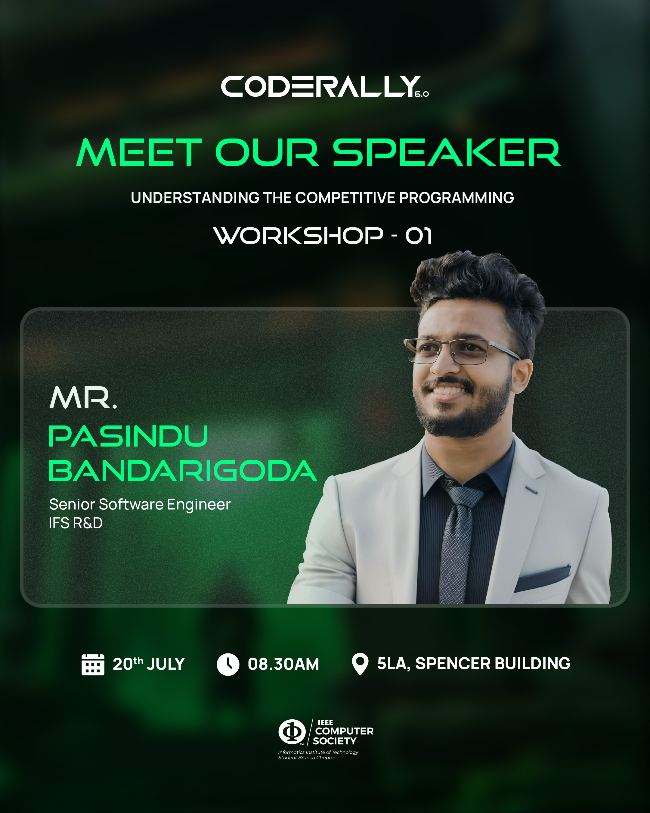 Pasindu Bandarigoda delivering a guest speaker session